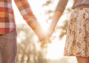 Young couple in love outdoor.